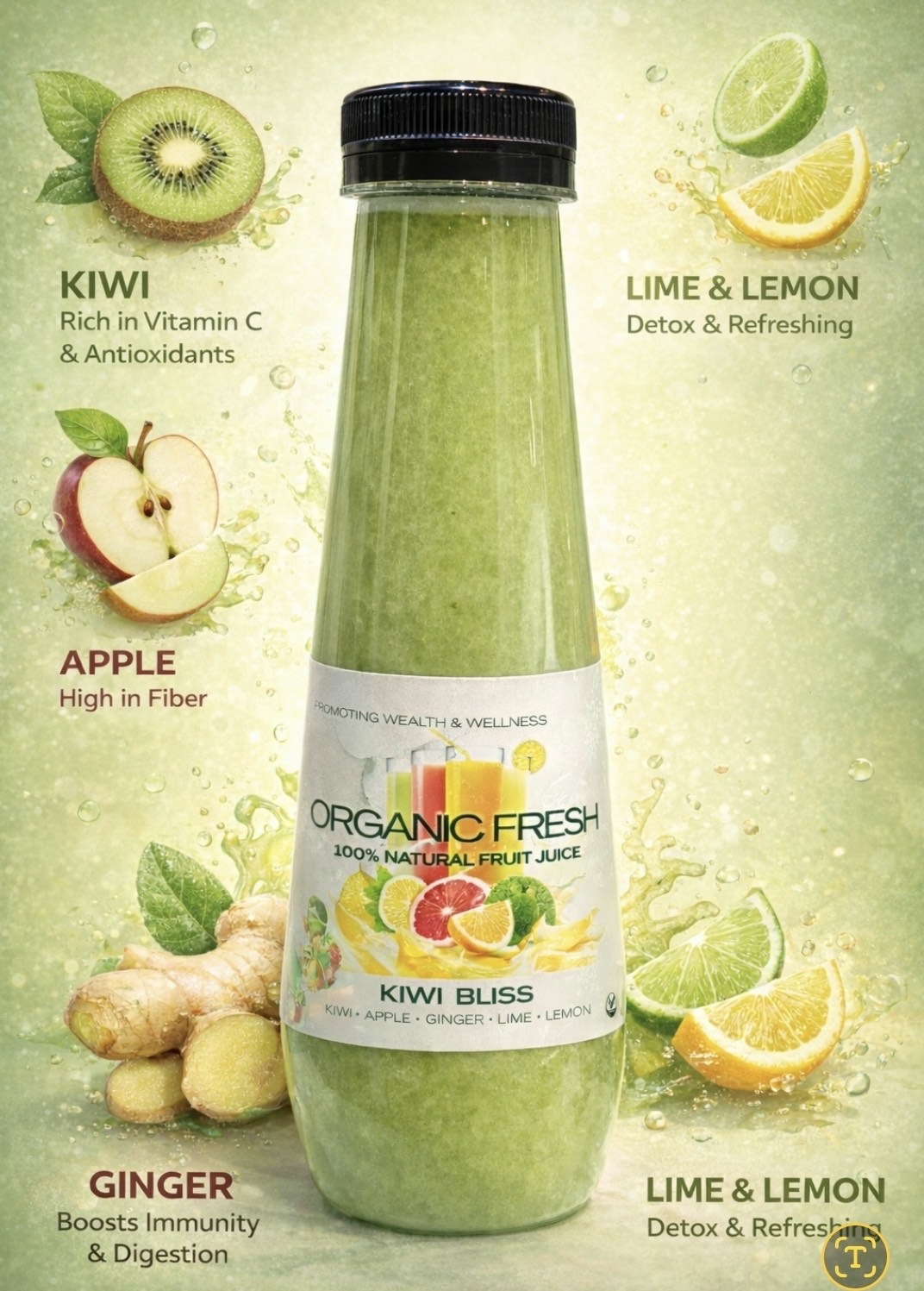 Organic Fresh – 100% Natural Juice Kiwi Bliss