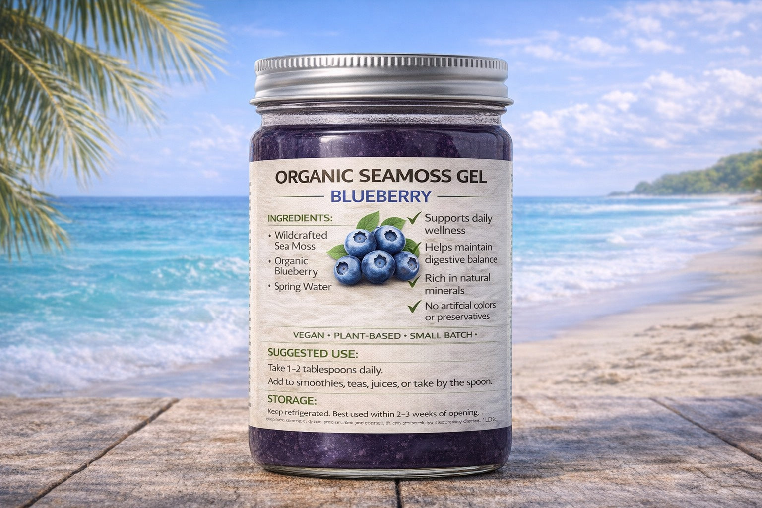 Organic Seamoss Gel Blueberry